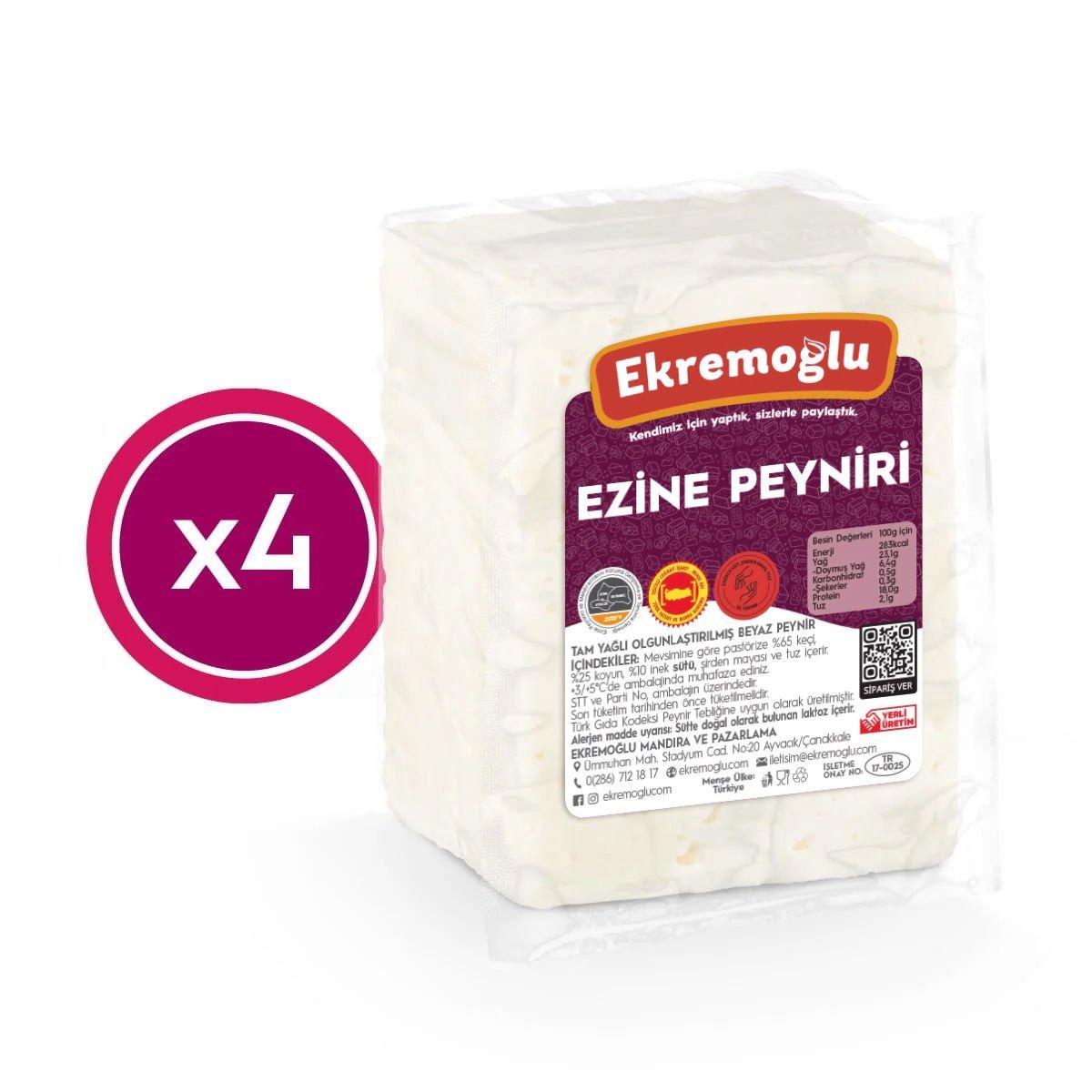 Çok Çok Ezine Keçi Peyniri 4'lü 2.800 GR